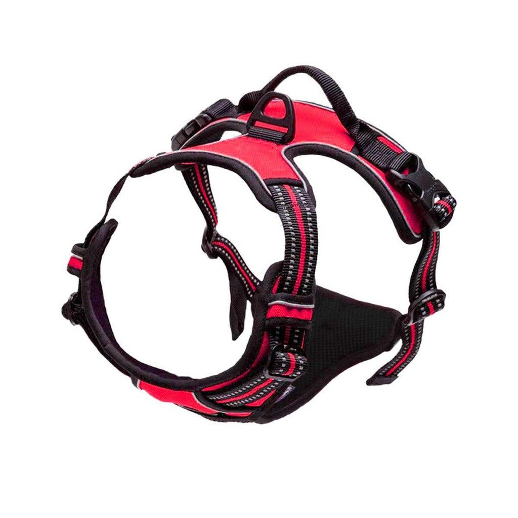 Adjustable No-Pull Dog Harness Vest S-XL Reflective Pet Training Outdoor Handle - Black-M
