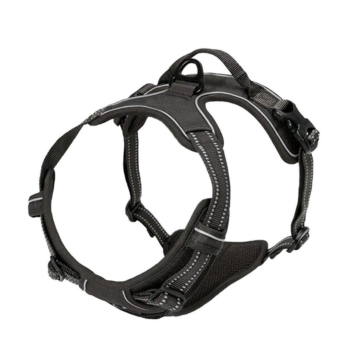 Adjustable No-Pull Dog Harness Vest S-XL Reflective Pet Training Outdoor Handle - Red-L