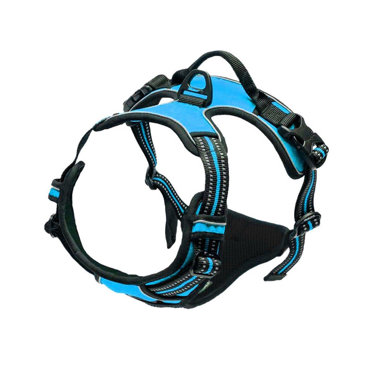 Adjustable No-Pull Dog Harness Vest S-XL Reflective Pet Training Outdoor Handle - Red-L