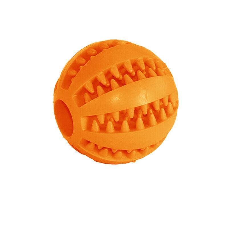 Dog Chew Toy Rubber Ball Treat Dispenser Dental Cleaning Training Play Ball - Dark Blue Spherical (Large)