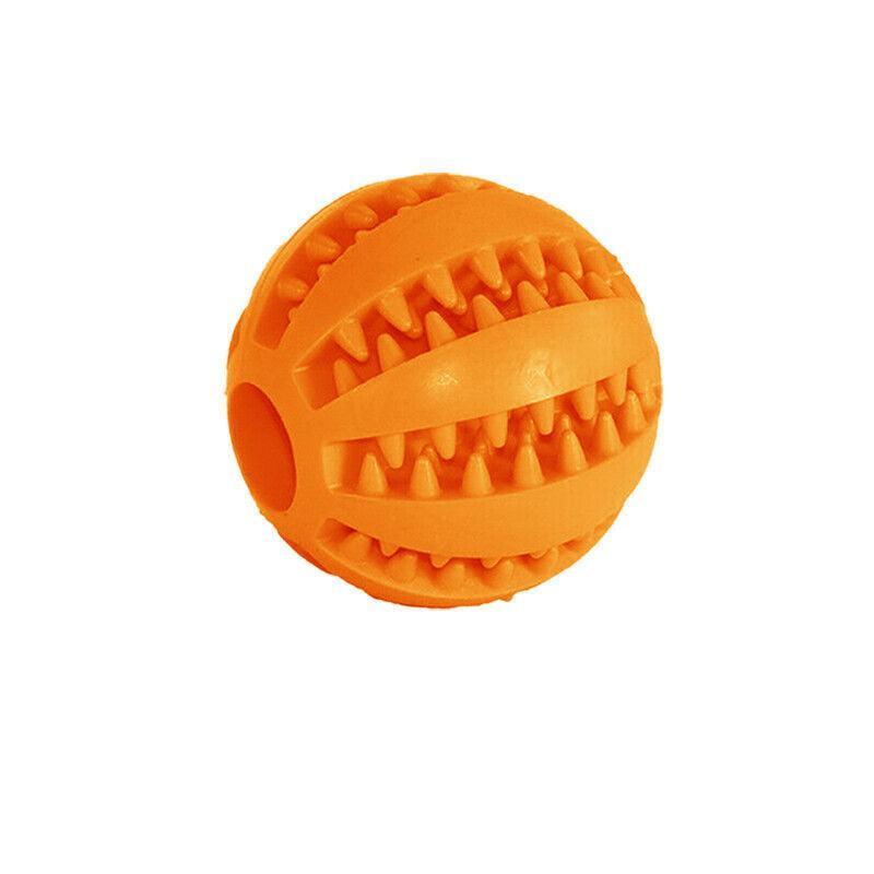 Dog Chew Toy Rubber Ball Treat Dispenser Dental Cleaning Training Play Ball - Green Spherical (Small)