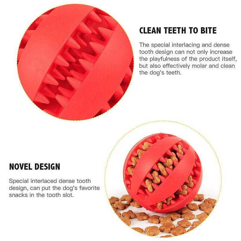Dog Chew Toy Rubber Ball Treat Dispenser Dental Cleaning Training Play Ball - Orange Rugby (11.5CM)
