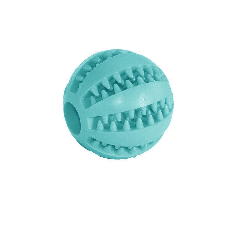 Dog Chew Toy Rubber Ball Treat Dispenser Dental Cleaning Training Play Ball - Orange Rugby (11.5CM)