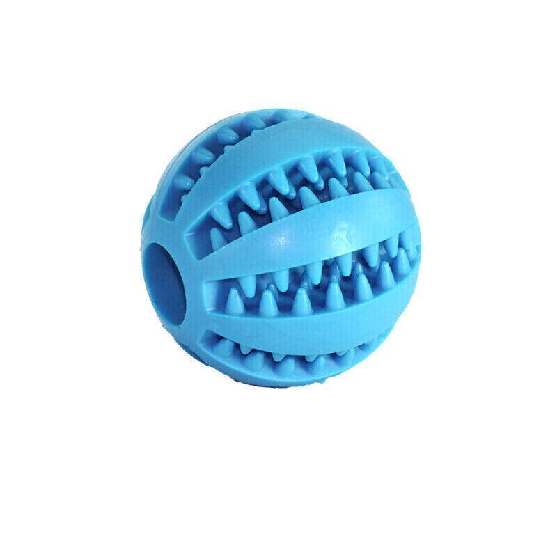 Dog Chew Toy Rubber Ball Treat Dispenser Dental Cleaning Training Play Ball - Orange Rugby (11.5CM)