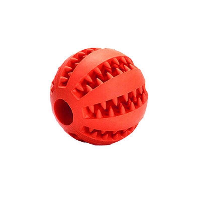 Dog Chew Toy Rubber Ball Treat Dispenser Dental Cleaning Training Play Ball - Orange Rugby (11.5CM)