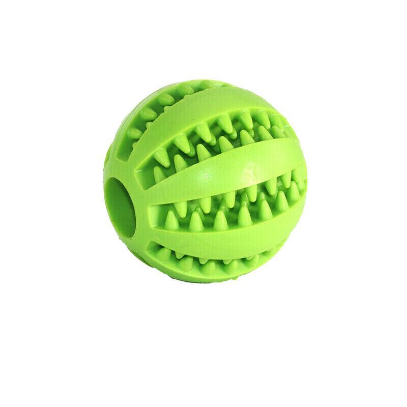 Dog Chew Toy Rubber Ball Treat Dispenser Dental Cleaning Training Play Ball - Red Rugby (11.5CM)
