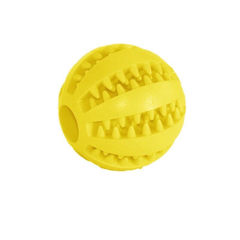 Dog Chew Toy Rubber Ball Treat Dispenser Dental Cleaning Training Play Ball - Red Spherical (Small)