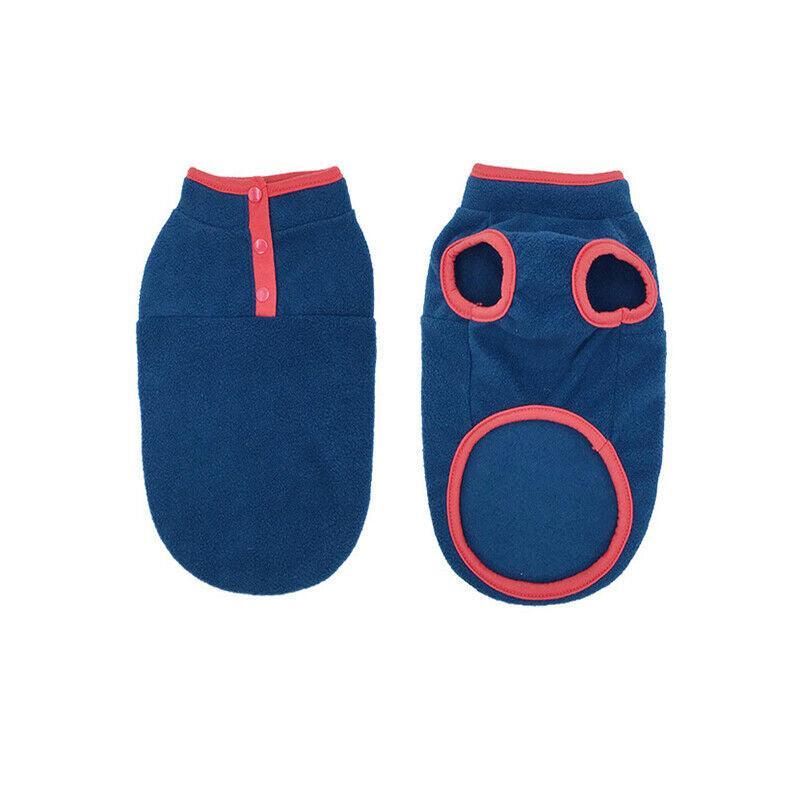 XL Pet Dog Puppy Winter Warm Fleece Jumper Vest Coat Jacket Apparel Clothes - Blue