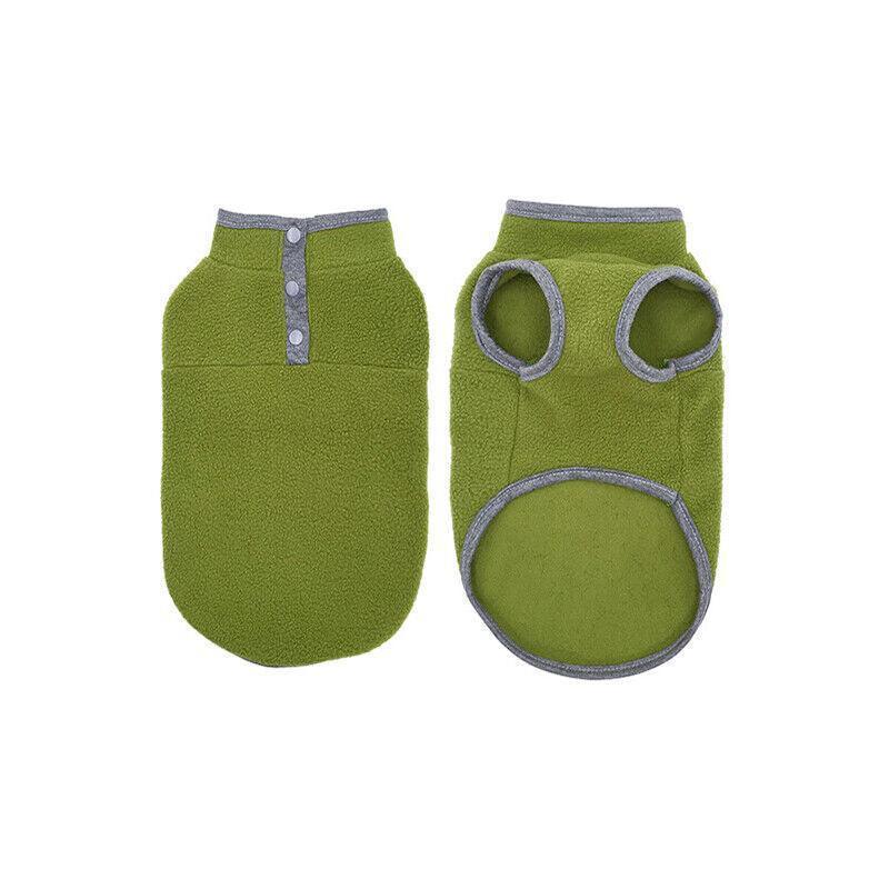 L Pet Dog Puppy Winter Warm Fleece Jumper Vest Coat Jacket Apparel Clothes Outdoor - Grey