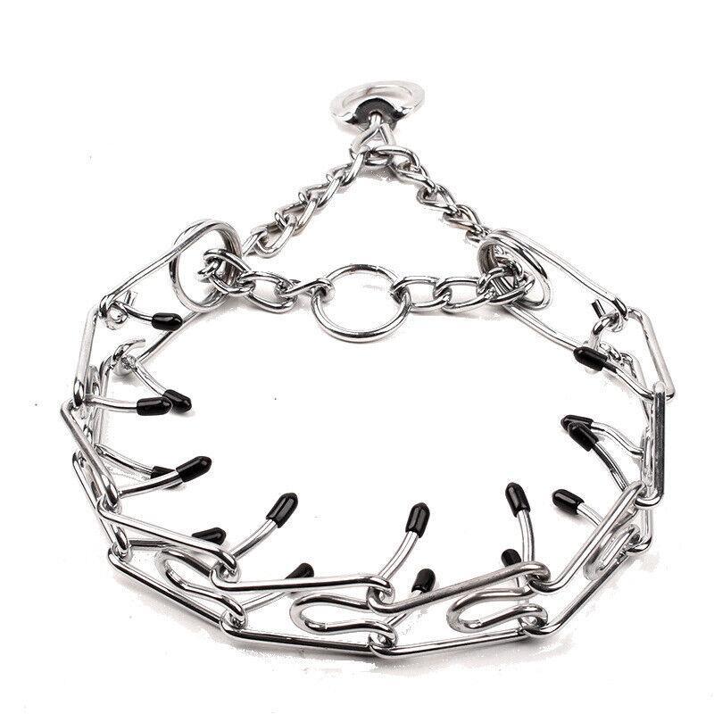 S-Xl Collar Choke Steel Metal Chain Dog Training Adjustable Necklace Sliver - L-3.5