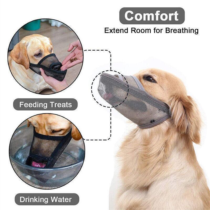 Adjustable XS Size Pet Dog Mask Mouth Muzzle Anti Barking Bite Stop Chewing Mask - Grey