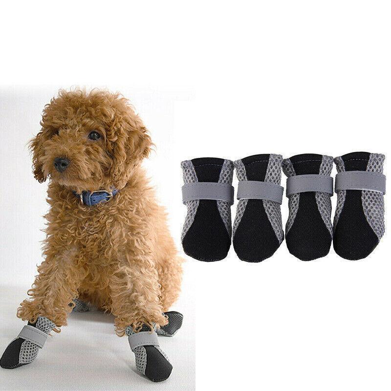 4PCS L Size Anti Slip Waterproof Protective Dog Shoes Rain Boots Pet Socks Booties - Black