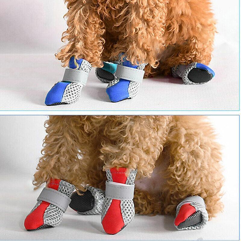 4PCS L Size Anti Slip Waterproof Protective Dog Shoes Rain Boots Pet Socks Booties - Red