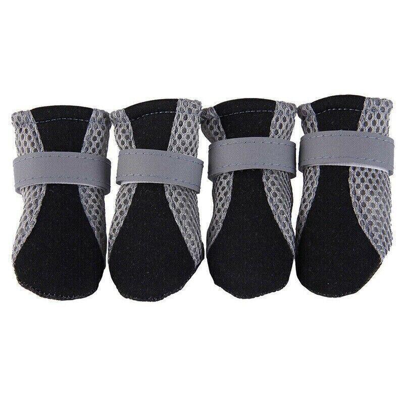 4PCS M Size Anti Slip Waterproof Protective Dog Shoes Rain Boots Pet Socks Booties - Rose Red