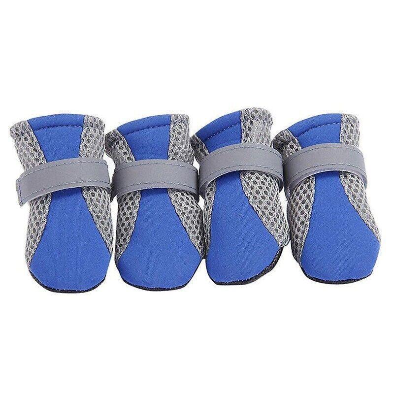 4PCS S Size Anti Slip Waterproof Protective Dog Shoes Rain Boots Pet Socks Booties - Rose Red