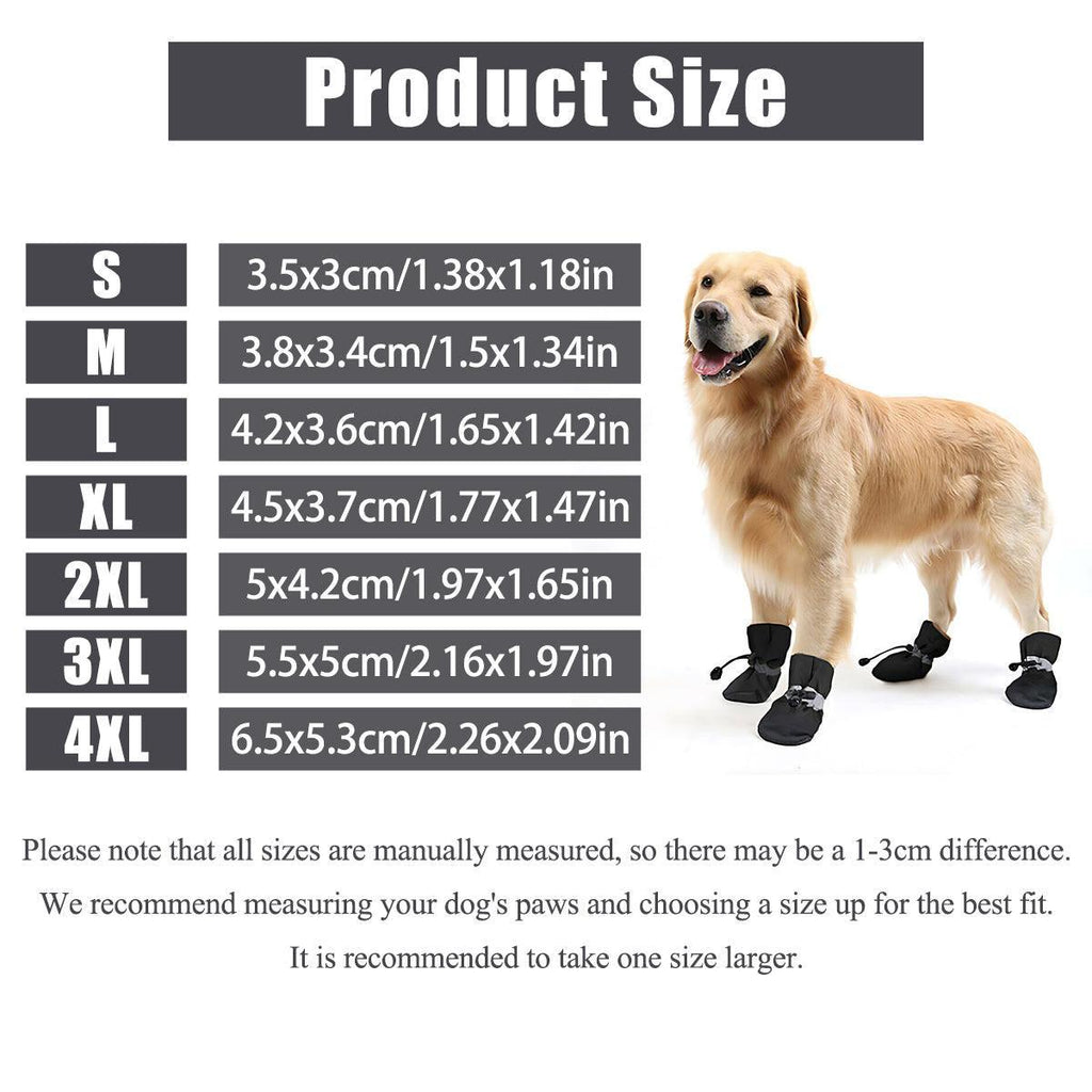 Set Anti Slip Waterproof Protective Dog Shoes Rain Boots Pet Socks Booties 4Pcs - 4XL
