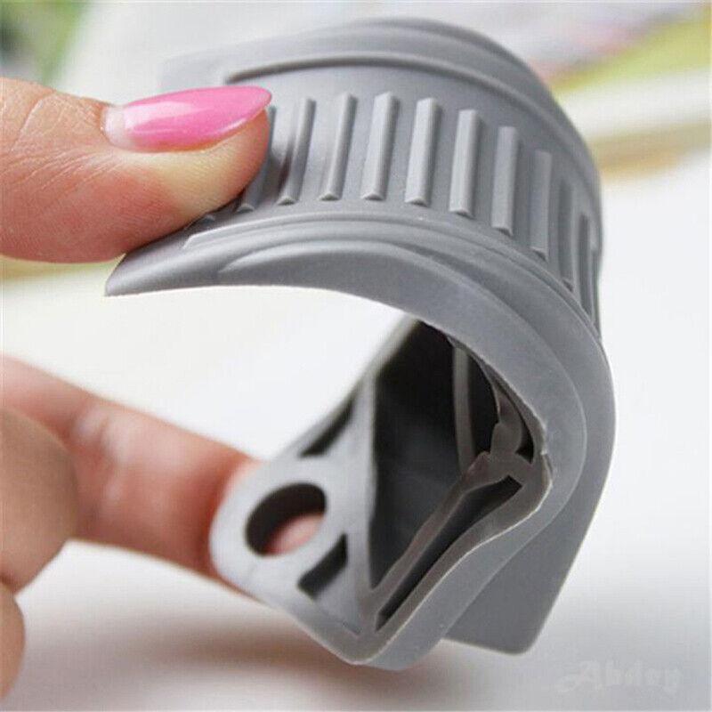 3Pcs Thick Rubber Wedge Door Stoppers Floor Carpet Heavy Duty Door Stop Security - Grey