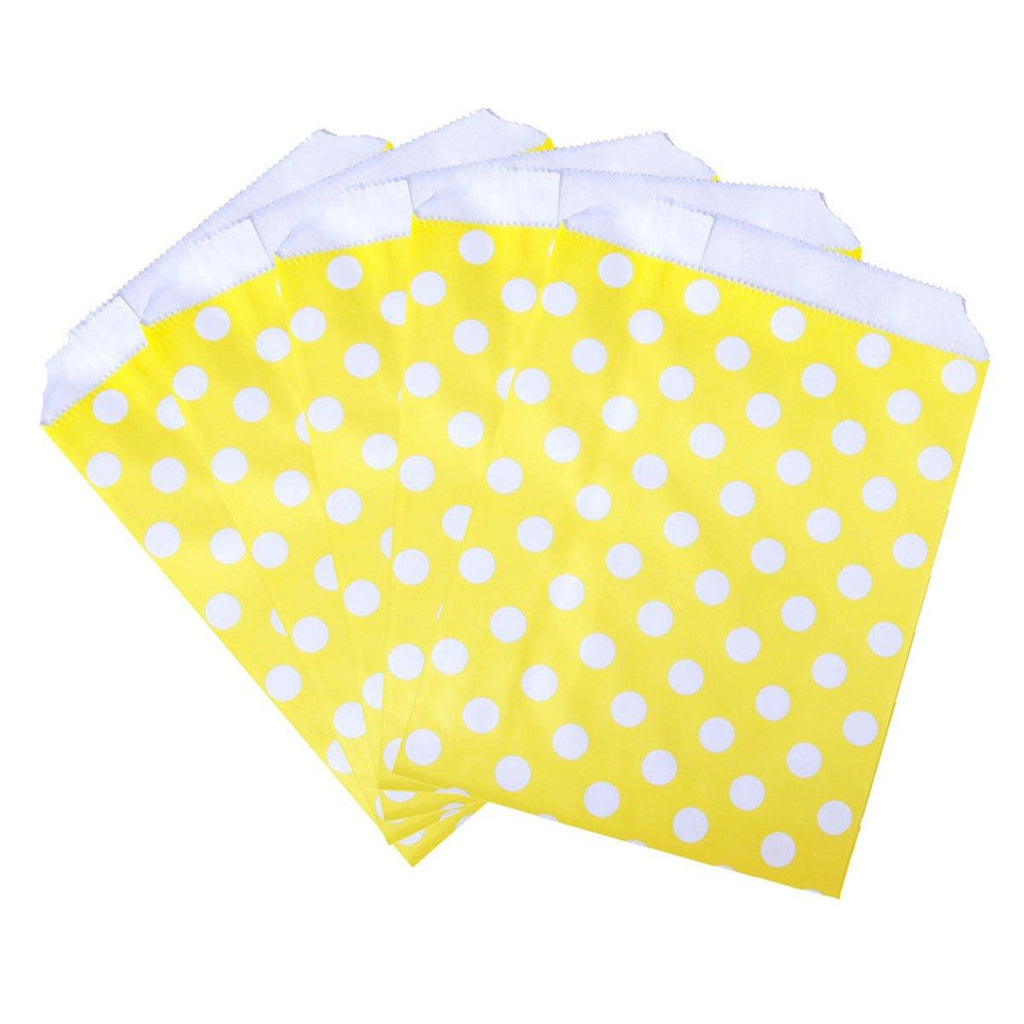 100pcs Colourful Polka Dot Paper Bags for Food Desserts Party Treats Packaging - Red