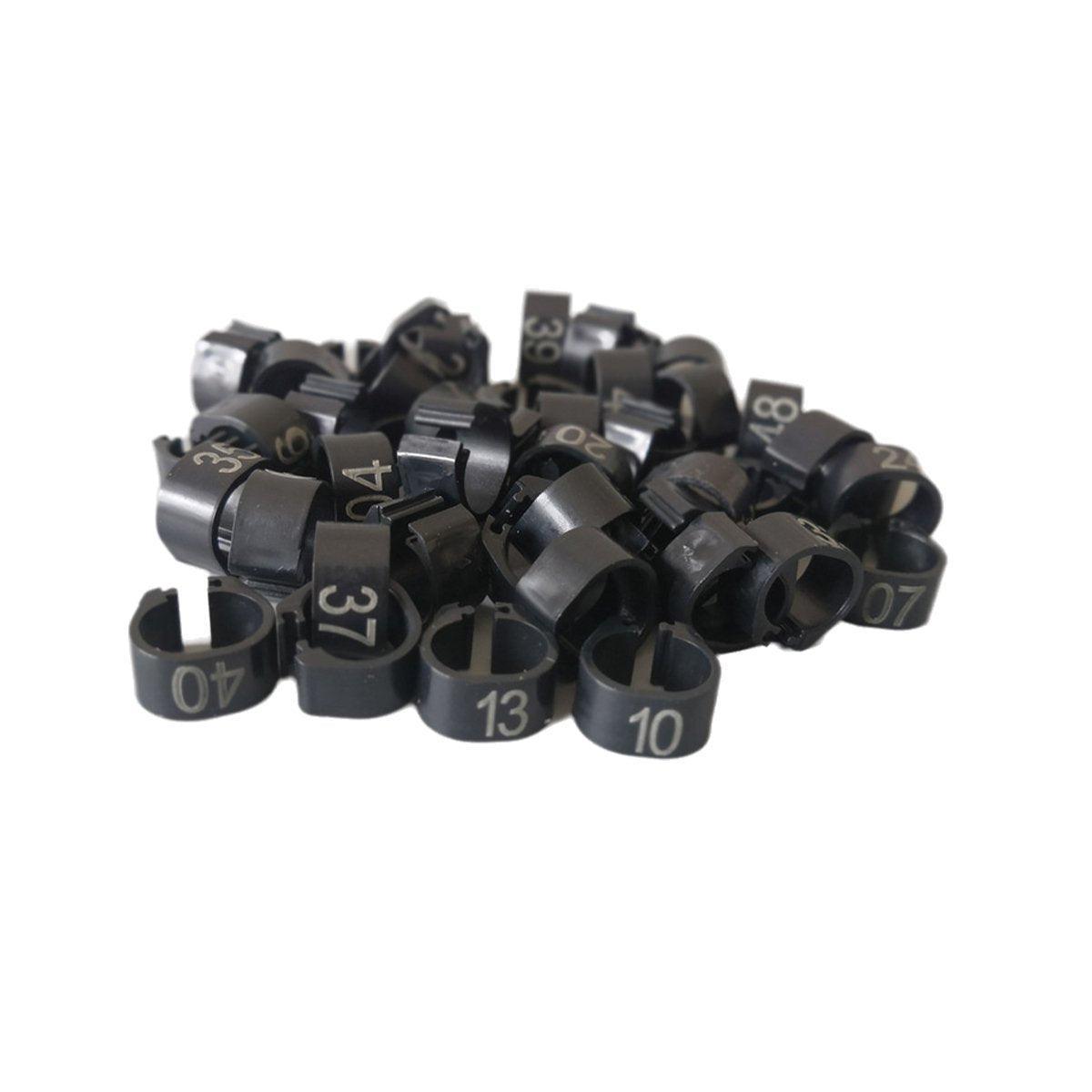 100X 001-100 Digital Numbered Bird Leg Band Rings Clip For Pigeon Parrot Poultry - White