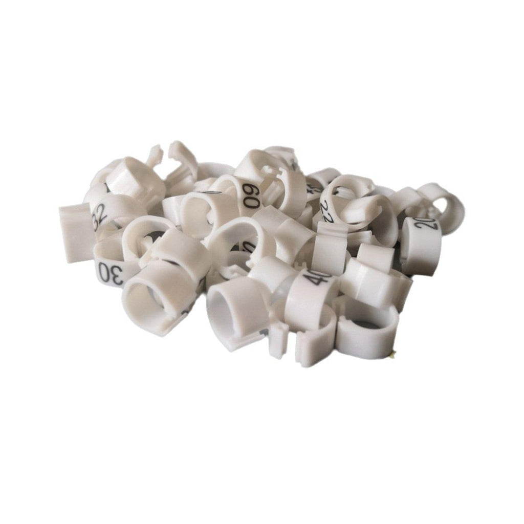 100X 001-100 Digital Numbered Bird Leg Band Rings Clip For Pigeon Parrot Poultry - Dark Blue