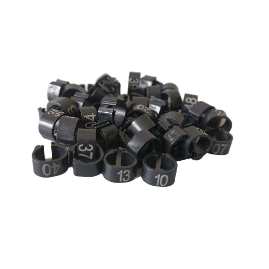 100X 001-100 Digital Numbered Bird Leg Band Rings Clip For Pigeon Parrot Poultry - Dark Blue