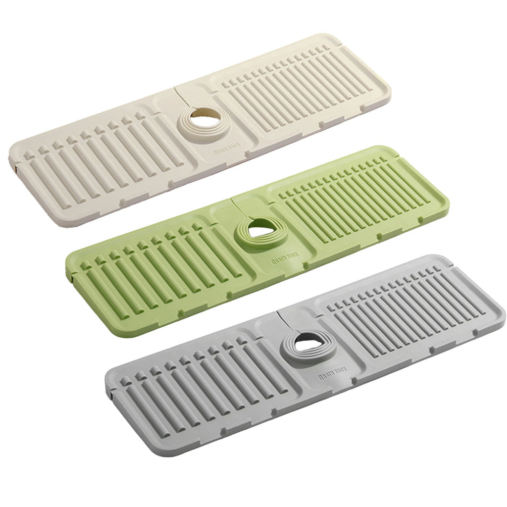 Faucet Draining Pad Narrow Sink Splash Guard Mat for Washbasin Water Catcher - Grey