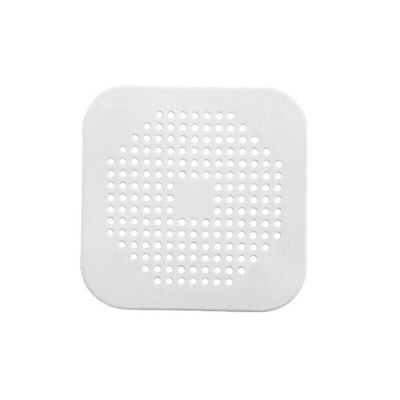 2Pc Square Drain Cover For Shower Drain Hair Catcher Flat Silicone Plug For Bath - 1PC White+ 1PC Grey