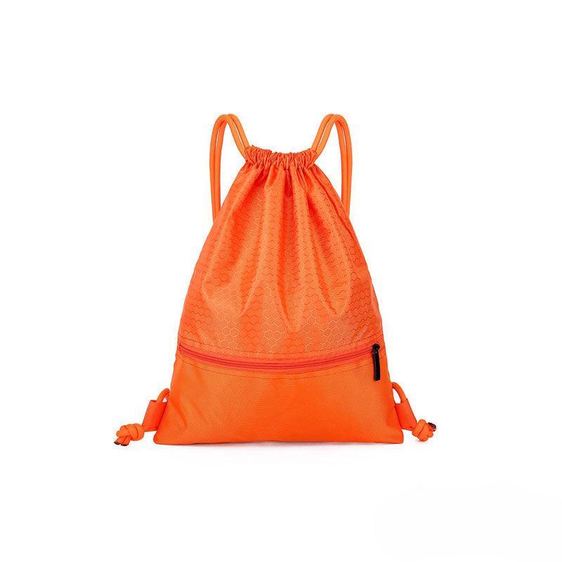 Backpack Sport Pack String Tote Gym Bag Cinch Sack School Drawstring Capacity - Black