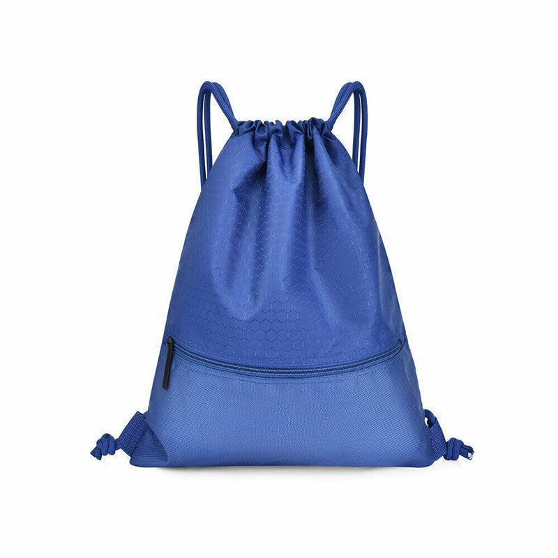 Backpack Sport Pack String Tote Gym Bag Cinch Sack School Drawstring Capacity - Dark Blue
