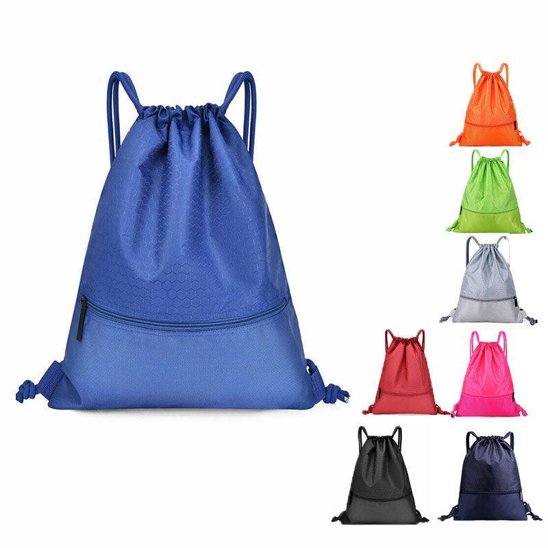 Backpack Sport Pack String Tote Gym Bag Cinch Sack School Drawstring Capacity - Grey
