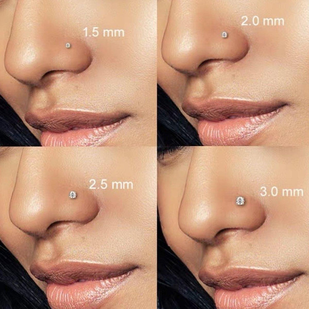 Stainless Steel Nosepiece with Gold Nose Stud Stylish Piercing Jewellery Women - S-Shaped Rod-3mm