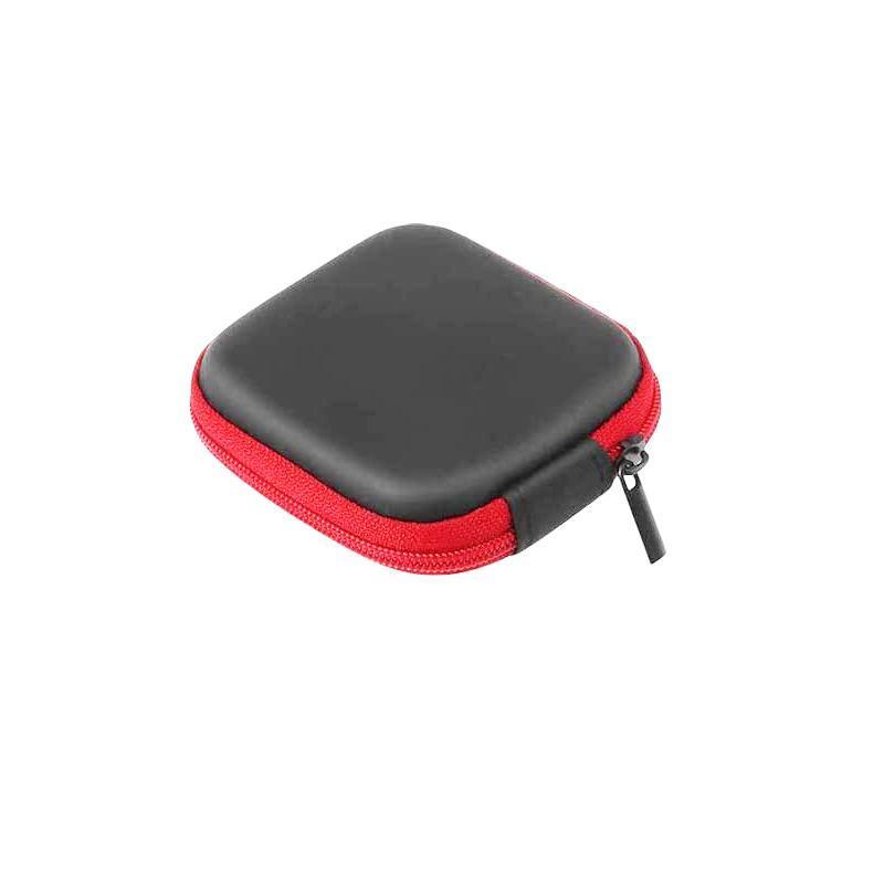 Portable Hard Case Pouch Storage Bag For Earphone Headphone Earbuds Cable - Rose Red