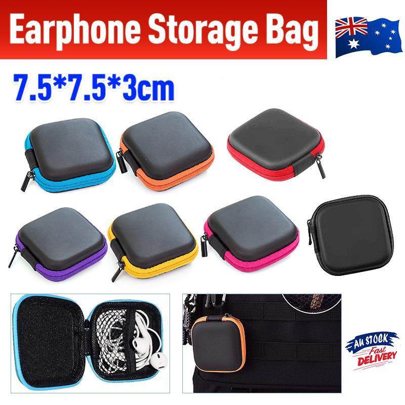 Portable Hard Case Pouch Storage Bag For Earphone Headphone Earbuds Cable - Yellow