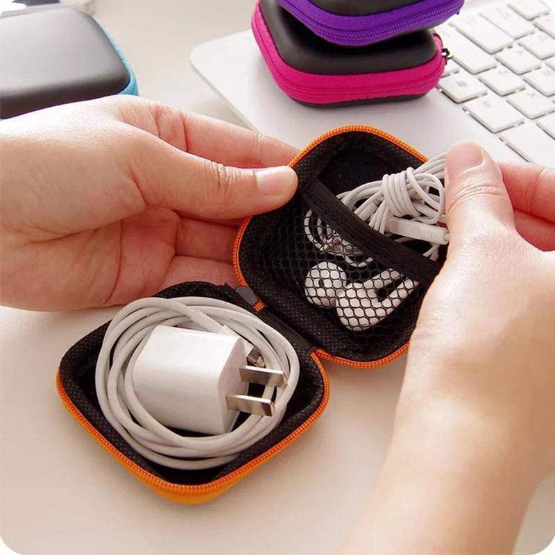 Portable Hard Case Pouch Storage Bag For Earphone Headphone Earbuds Cable - Yellow