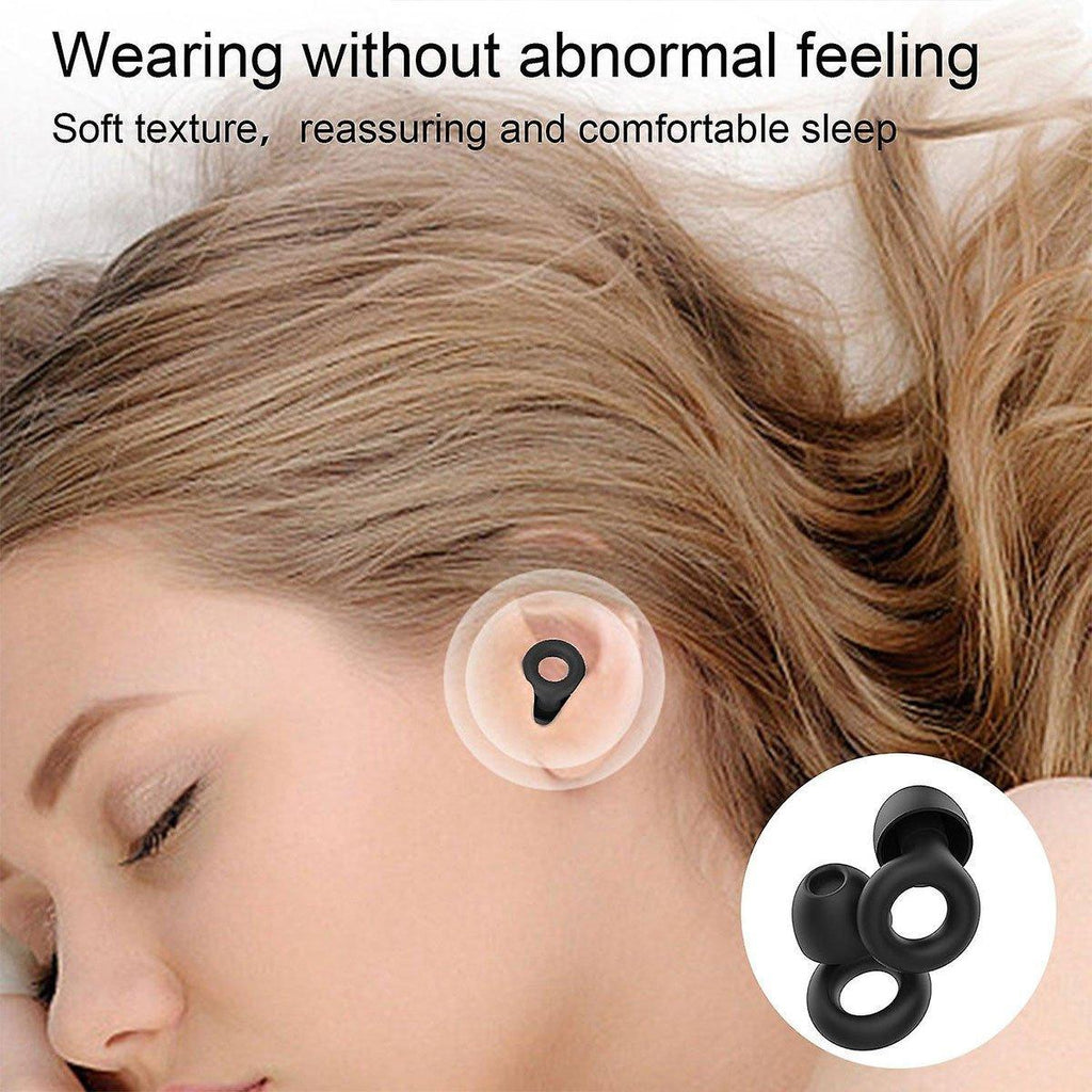 Anti-Noise Sleep Soundproof Earplugs Comfortable Foam Ear Plugs for Sleeping - Black