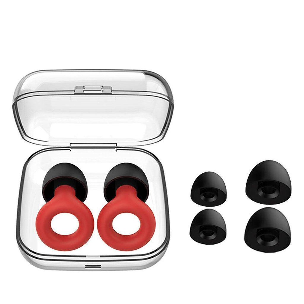Anti-Noise Sleep Soundproof Earplugs Comfortable Foam Ear Plugs for Sleeping - Red