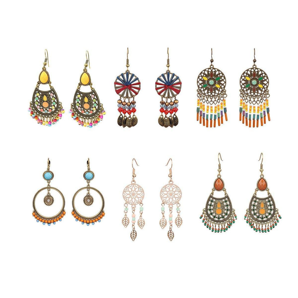 Retro Court Style Geometric Leaf Earrings Elegant Vintage Jewelry for Women Gift - 1