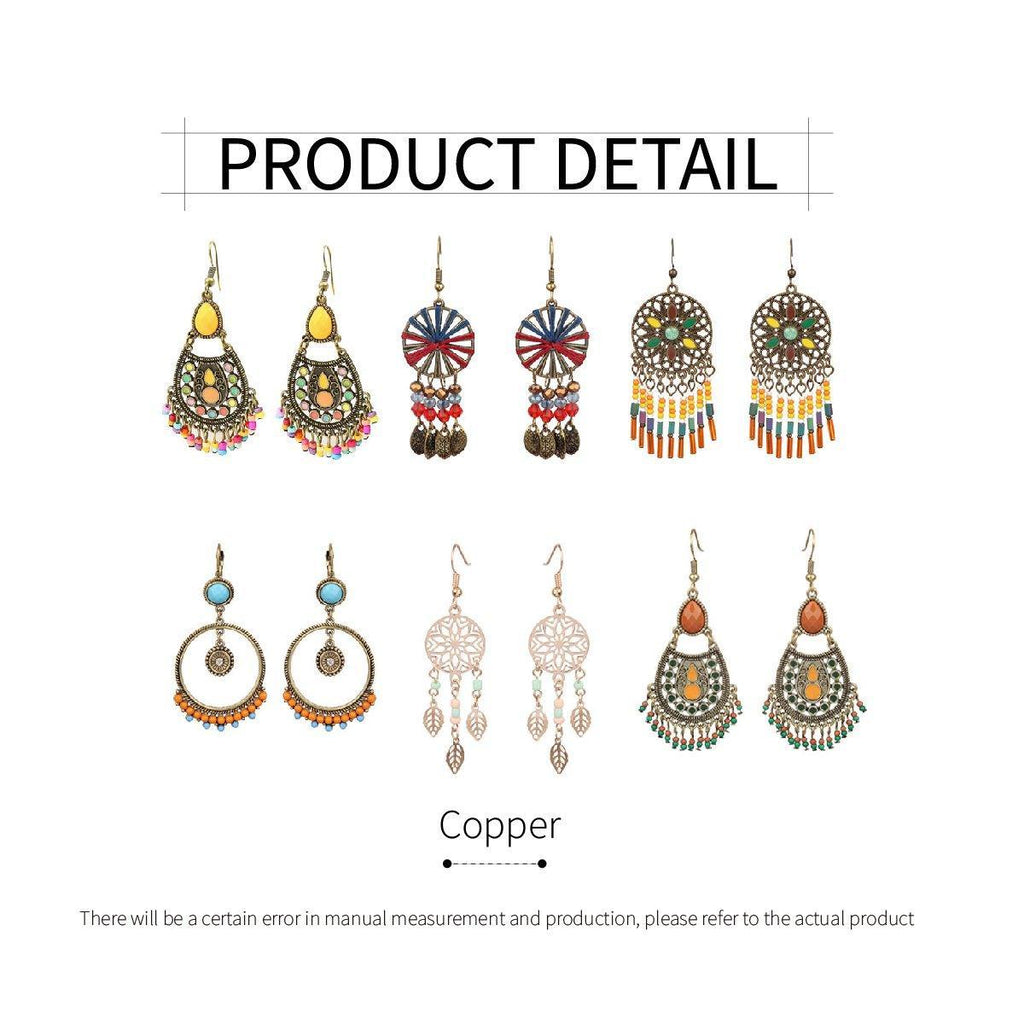 Retro Court Style Geometric Leaf Earrings Elegant Vintage Jewelry for Women Gift - 1