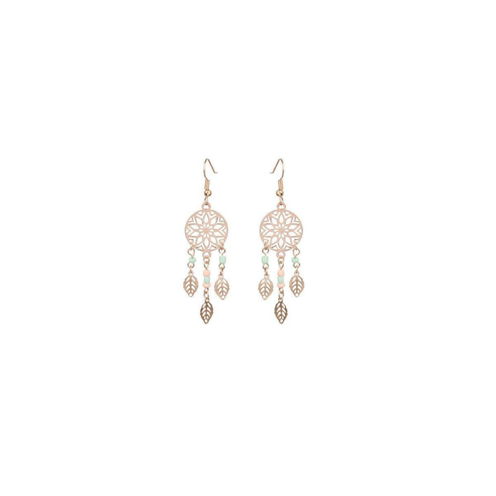 Retro Court Style Geometric Leaf Earrings Elegant Vintage Jewelry for Women Gift - 1