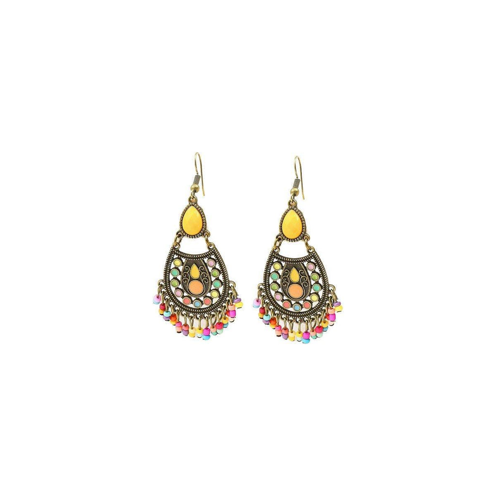 Retro Court Style Geometric Leaf Earrings Elegant Vintage Jewelry for Women Gift - 1
