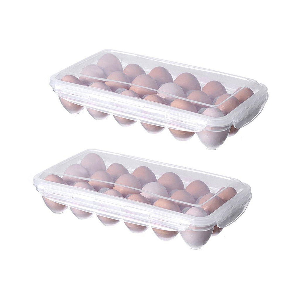 2x Eggs Keeper Trays 18 Slots Storage Box Containers Kitchen Refrigerator Holder