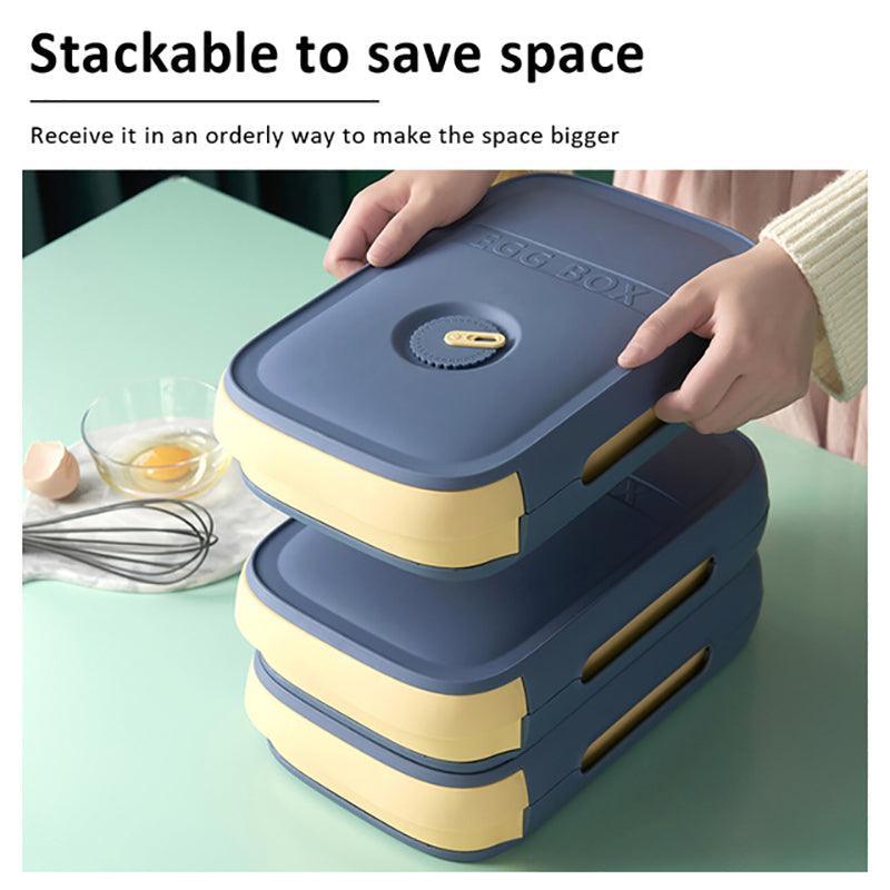 Drawer Type Eggs Tray Fruit Storage Box Kitchen Stacking Holder Food Container - Pink