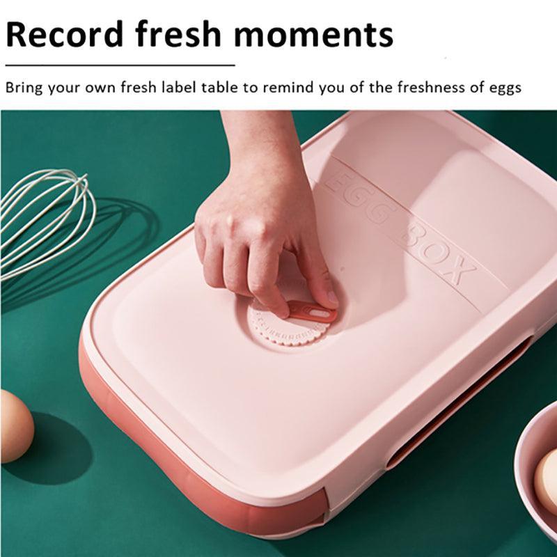 Drawer Type Eggs Tray Fruit Storage Box Kitchen Stacking Holder Food Container - White