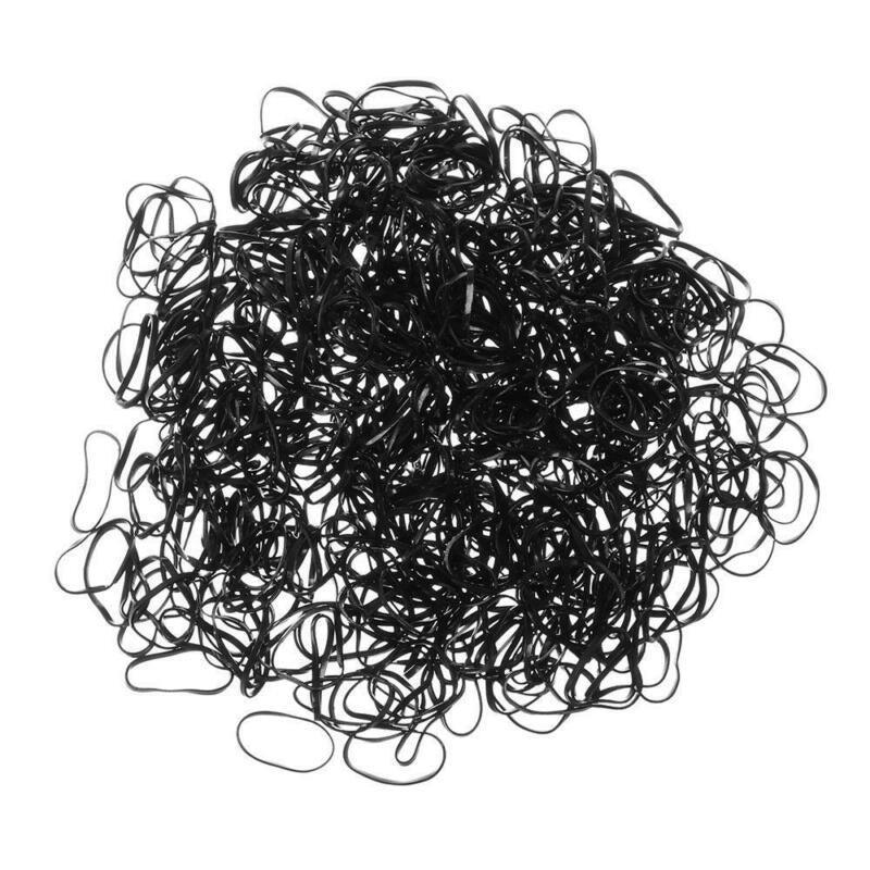 400pcs Small Elastic Rubber Band Hair Ties Multi Colour Black Ponytail Holders - Colourful