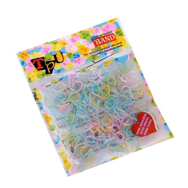 400pcs Small Elastic Rubber Band Hair Ties Multi Colour Black Ponytail Holders - Fluorescence