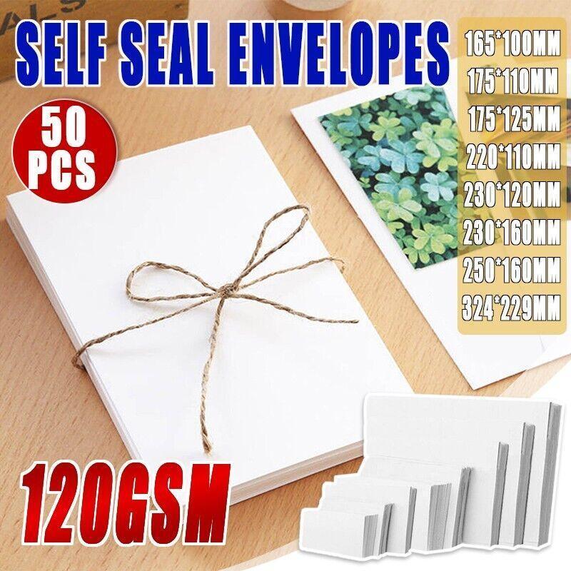White Business Envelopes 8 Sizes Opaque Mailer with Pre-Printed Postcode - 2N:175*110MM