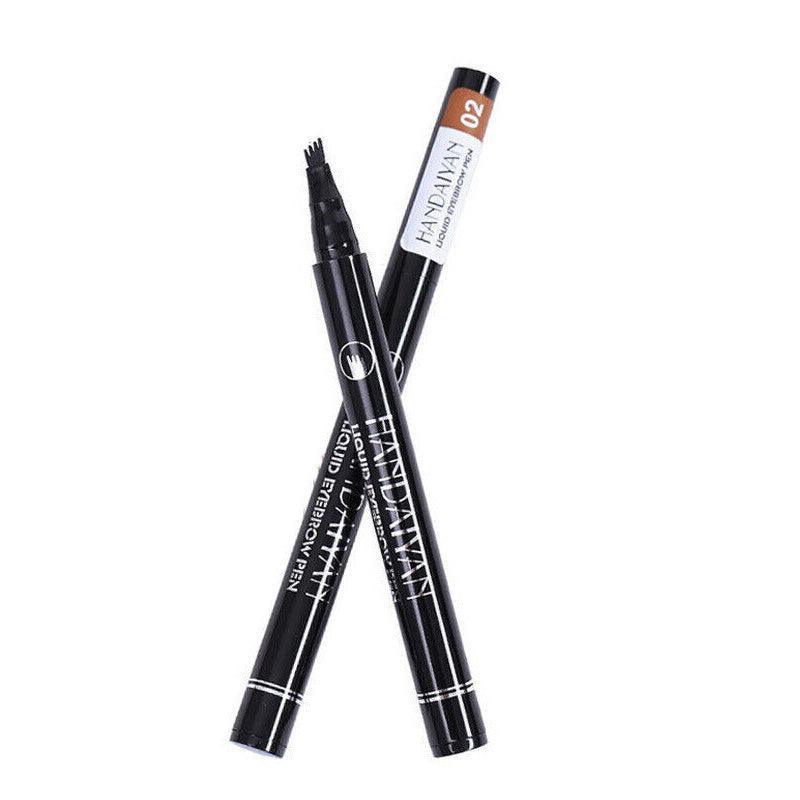 4 Tip Waterproof Microblading Eyebrow Pen for Natural Hair-Like Strokes - 2# Margarine