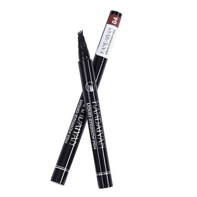 4 Tip Waterproof Microblading Eyebrow Pen for Natural Hair-Like Strokes - 4# Chocolate