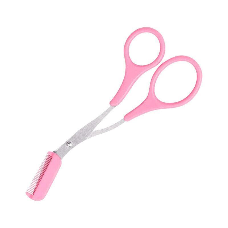 Eyebrow Scissors with Comb Stainless Steel Makeup Trimmer Beauty Tool 3 Colours - Black (Eyebrow Razor + Scissor)