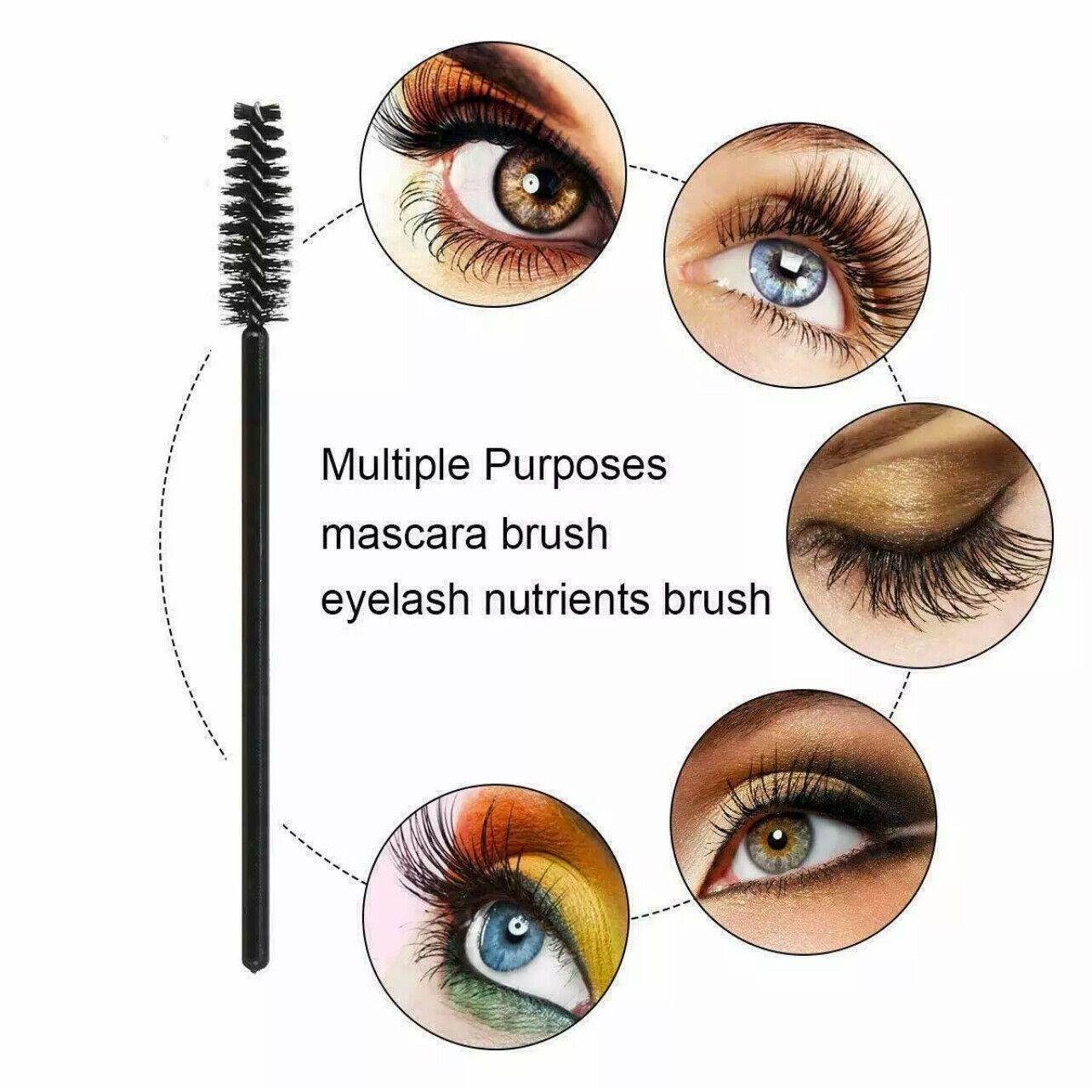 50X Disposable Mascara Wands Eyelash Brushes Applicator Lash Extension Brush - Purple+Clear